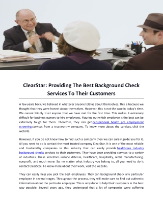 ClearStar Providing The Best Background Check Services To Their Customers