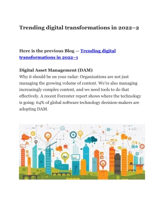 Trending digital transformations in 2022-2