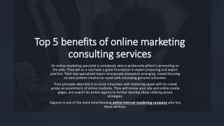 Top 5 benefits of online marketing consulting services_
