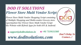Flower Store Multi Vendor Script - Readymade Clone Script
