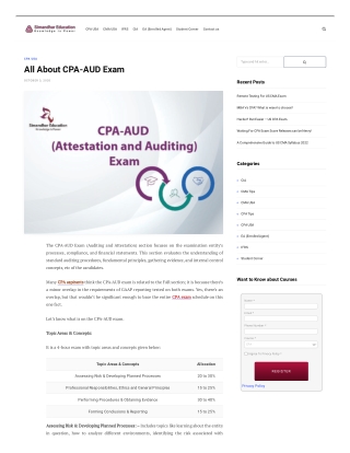 All About CPA-AUD Exam