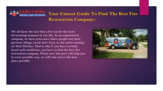 Take Fire Related Services From Fire Restoration Company