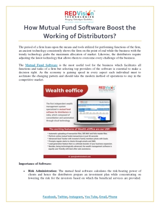 How Mutual Fund Software Boost the Working of Distributors