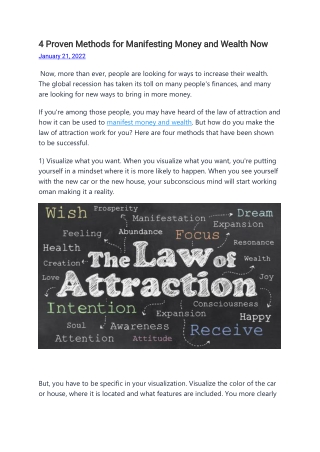 4 Proven Methods for Manifesting Money and Wealth Now
