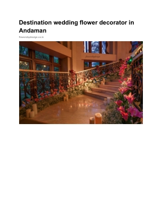 Destination wedding flower decorator in Andaman