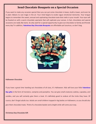 Send Chocolate Bouquets on a Special Occasion