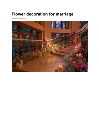 Flower decoration for marriage