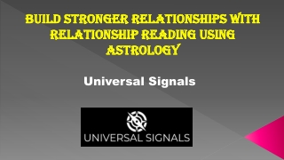 Relationship Reading using Astrology - Universal Signals