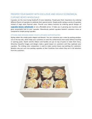24 jan 2022  CUPCAKE BOXES WHOLESALE