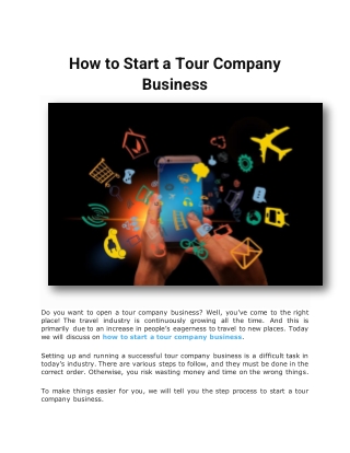 How to Start a Tour Company Business