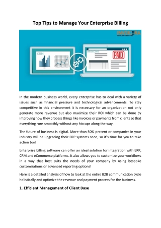 How To Manage Your Enterprise Billing - Expert Tips