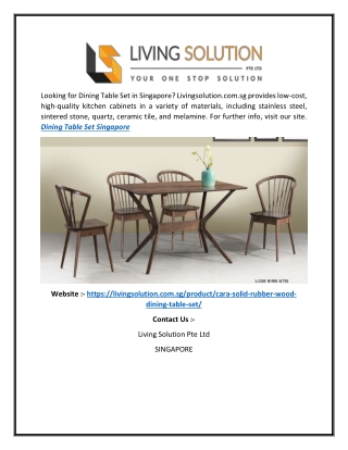 Dining Table Set Singapore  Livingsolution.com.sg