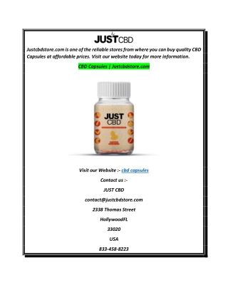 CBD Capsules  Justcbdstore.com