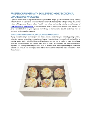 24 jan 2022  CUPCAKE BOXES WHOLESALE