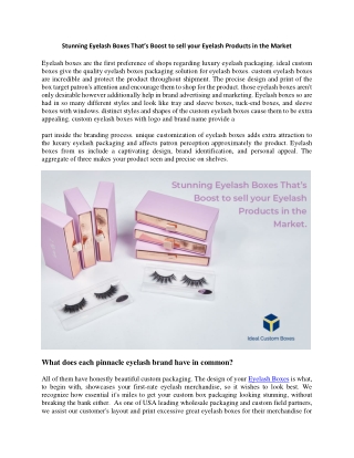 Stunning Eyelash Boxes That’s Boost to sell your Eyelash Products in the Market