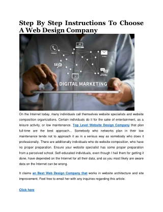 Step By Step Instructions To Choose A Web Design Company