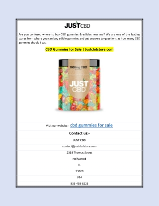 CBD Gummies for Sale  Justcbdstore.com