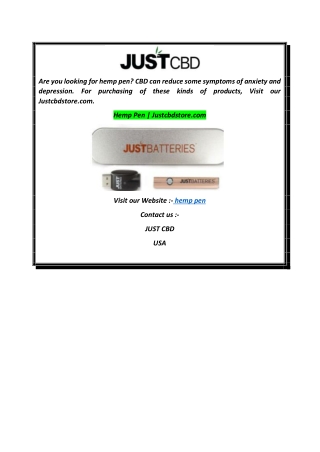 Hemp Pen  Justcbdstore.com