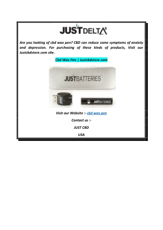 Cbd Wax Pen  Justcbdstore.com