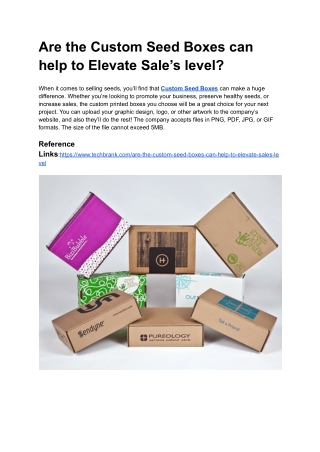 Custom Seed Boxes