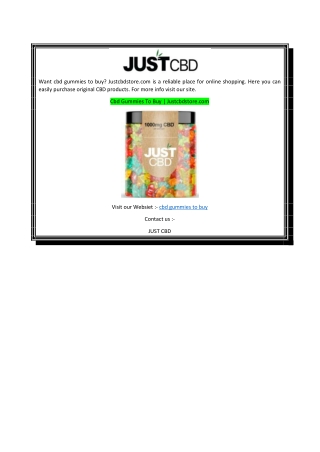 Cbd Gummies To Buy  Justcbdstore.com