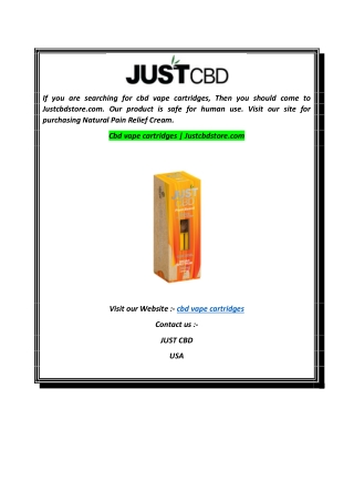 Cbd vape cartridges  Justcbdstore.com