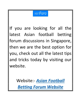 Asian Football Betting Forum Website | Ab88forum.com
