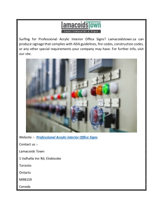 Professional Acrylic Interior Office Signs  Lamacoidstown.ca