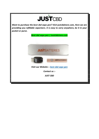 Best cbd vape pen  Justcbdstore.com