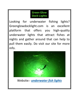 Underwater Fish Lights | Greenglowdocklight.com
