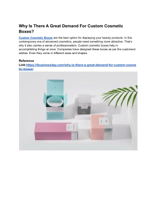 Why Is There A Great Demand For Custom Cosmetic Boxes