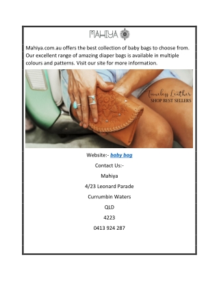 Want to order Baby Bag  Mahiya.com.au