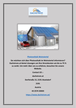 Photovoltaik Weinviertel | Dachstrom.at
