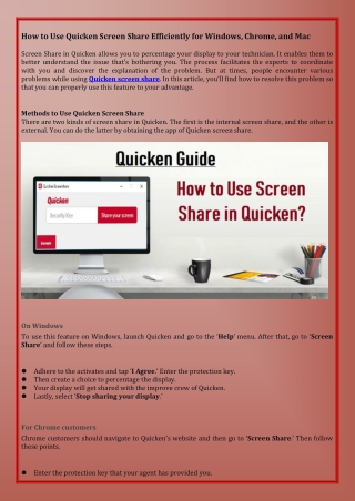 How to Use Quicken Screen Share Efficiently for Windows, Chrome, and Mac