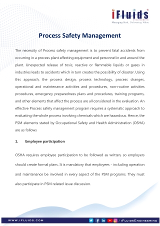 Process Safety Management