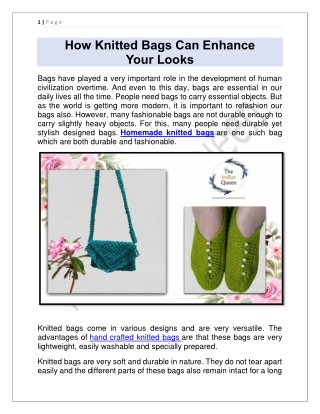How Knitted Bags Can Enhance Your