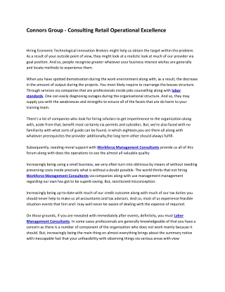 Connors Group - Consulting Retail Operational Excellence