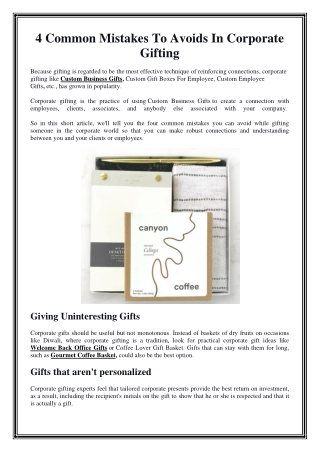 4 Common Mistakes To Avoids In Corporate Gifting