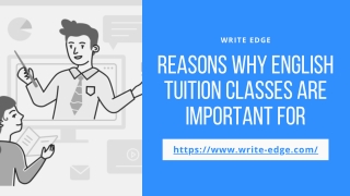 Reasons Why English Tuition Classes Are Important For