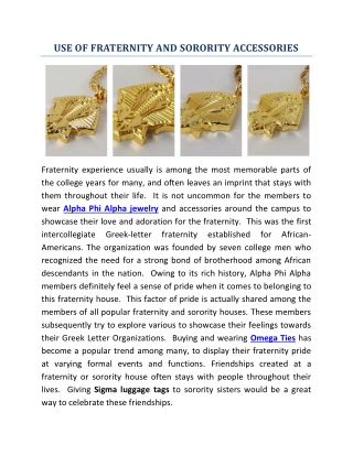 Use Of Fraternity And Sorority Accessories
