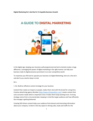 Digital Marketing Do’s and Don’ts To Expedite Business-Growth