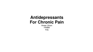 Antidepressants For Chronic Pain