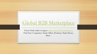 Online Global B2B Marketplace