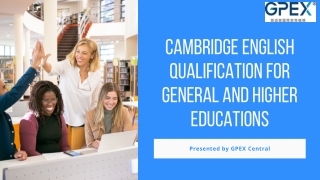 Cambridge English Qualification For General And Higher Educations
