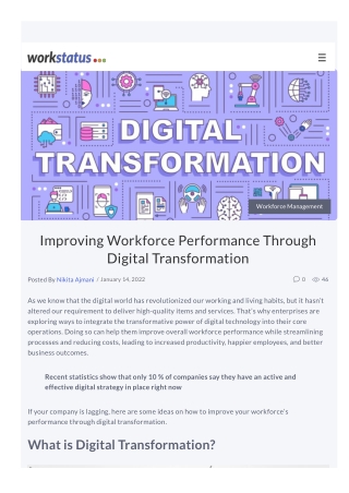 Improving Workforce Performance through Digital Transformation