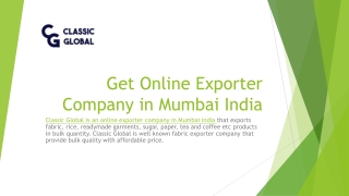 Best Online Exporter Company in Mumbai India