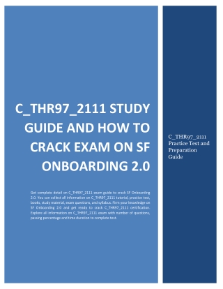 C_THR97_2111 Study Guide and How to Crack Exam on SF Onboarding 2.0