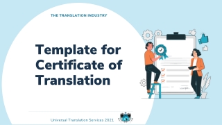 Template for Certificate of Translation