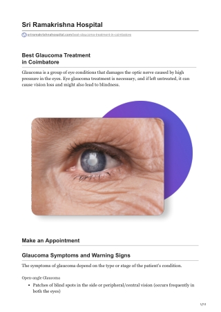 Glaucoma Treatment Cost in Coimbatore - Sri Ramakrishna Hospital