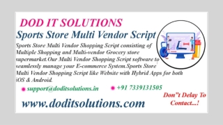 Sports Store Multi Vendor Script - Readymade Clone Script